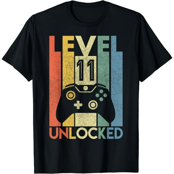 Level 11 Unlocked Shirt Funny Video Gamer 11th Birthday Gift T-Shirt