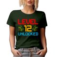 thumbnail image 1 of Level 12 Unlocked - Gaming Enthusiast or Video Gamer Birthday, Military Green T-Shirt, Medium, 1 of 5