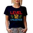 thumbnail image 1 of Level 12 Unlocked - Gaming Enthusiast or Video Gamer Birthday, Navy Blue T-Shirt, Large, 1 of 5