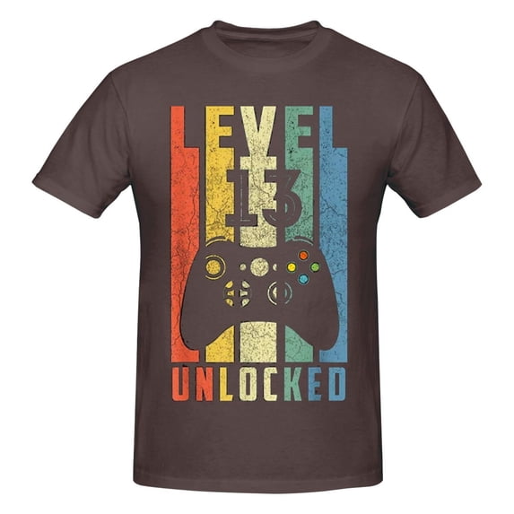 Level 13 Unlocked Men'S Basic Short Sleeve T-Shirt Coffee 5x-Large