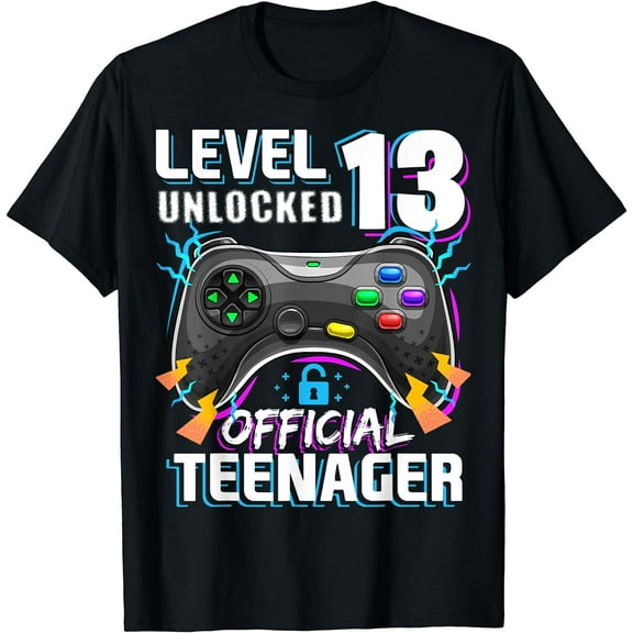 Level 13 Unlocked Official Teenager Video Game 13th Birthday T-Shirt