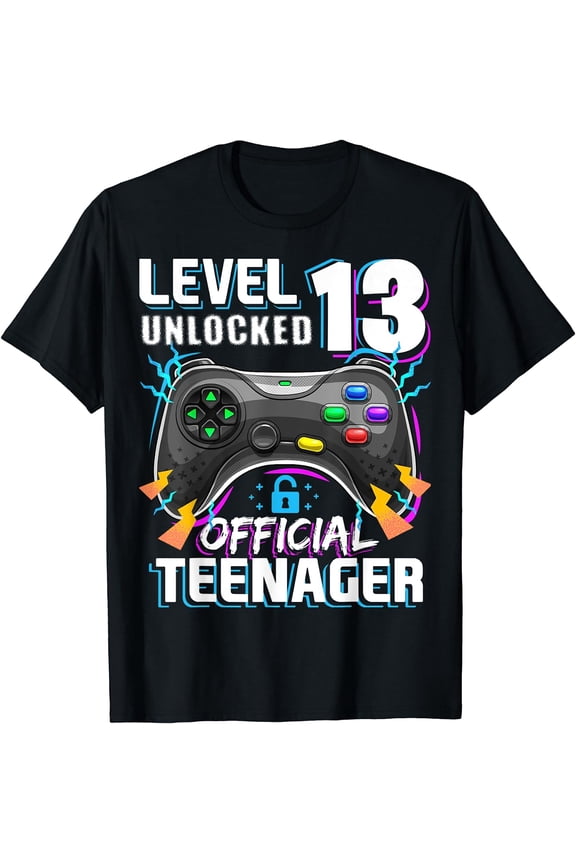 Level 13 Unlocked Official Teenager Video Game 13th Birthday T-Shirt