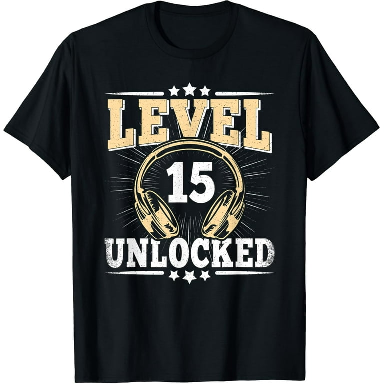15th Birthday Vintage 15 Years Old Level 15 Unlocked Tshirt 15th Birthday Vintage 15 Years Old Level 15 Unlocked Tshirt