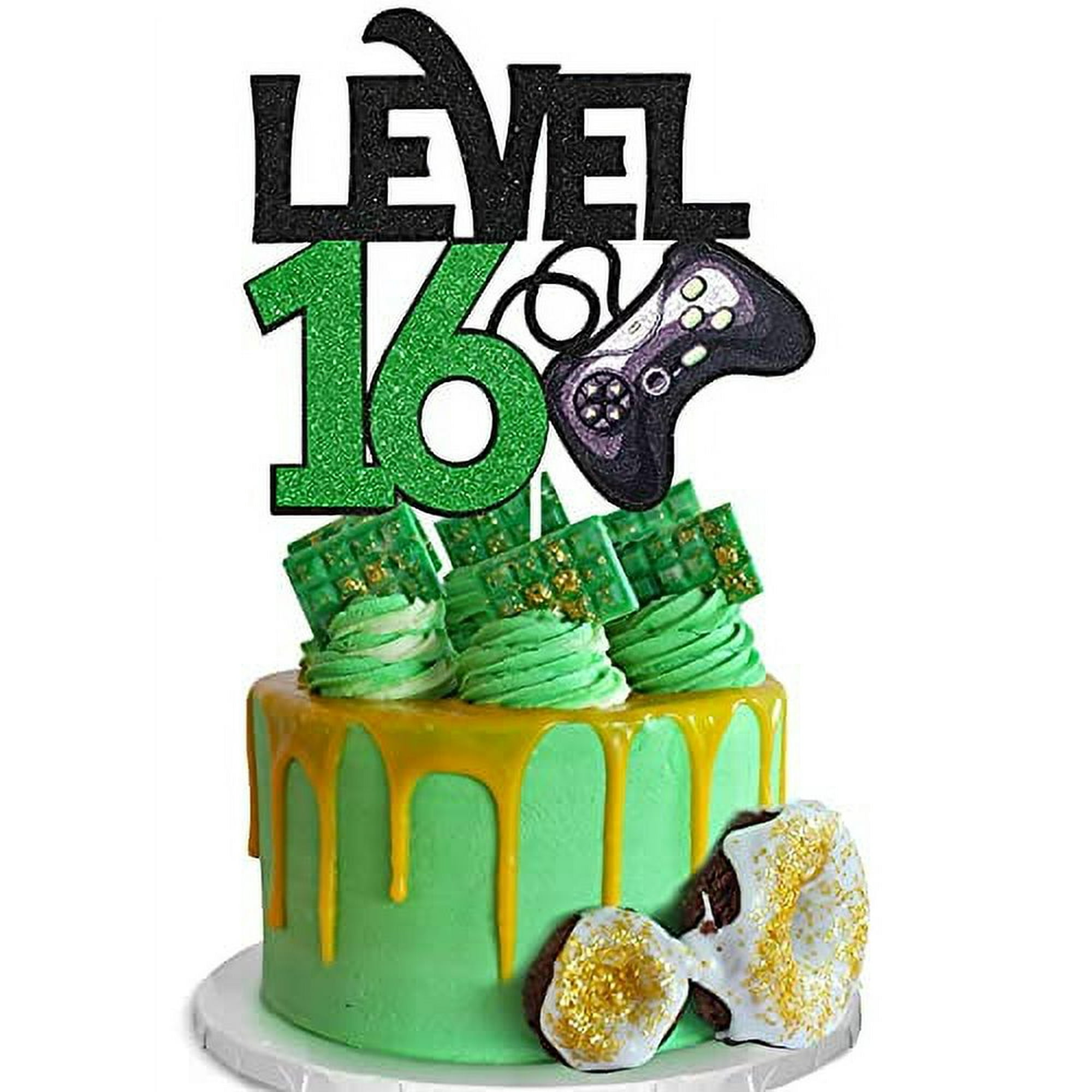 Level 16 Game Birthday Cake Topper - Video Game Boy\'s 16th ...