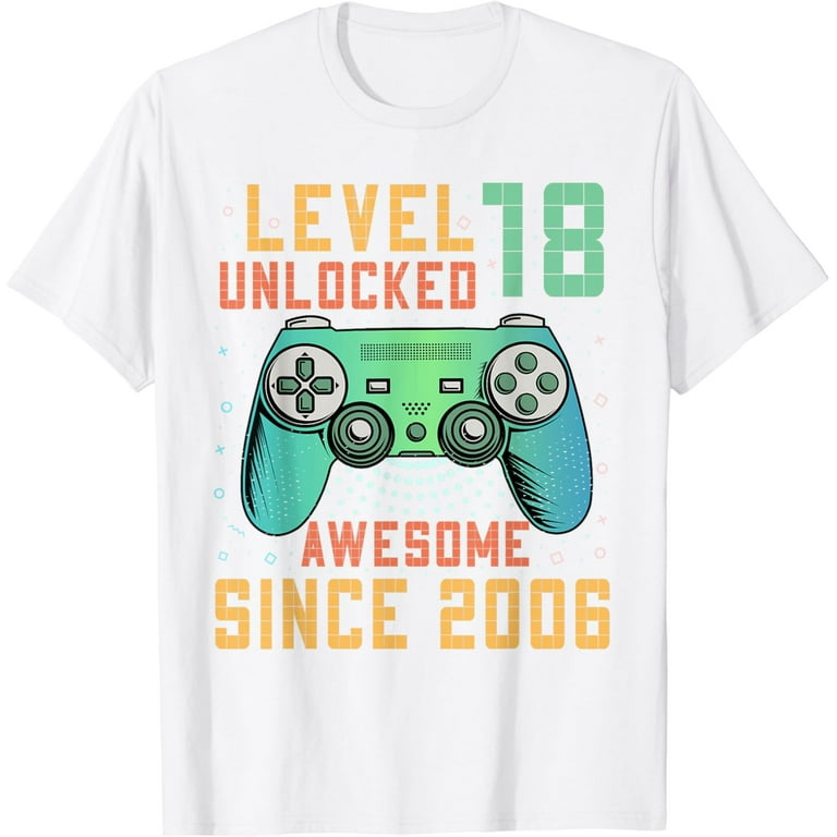 Level 18 Unlocked T-Shirt Vintage Gamer 18th Birthday Gifts Level 18 Unlocked T-Shirt Vintage Gamer 18th Birthday Gifts