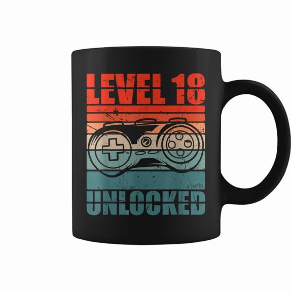 Level 18 Unlocked Video Gamer Boy 18Th Birthday Gaming Coffee Mugs