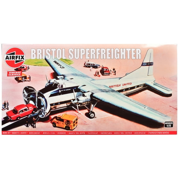 Level 2 Bristol Superfreighter Freighter Aircraft "British United Air Ferries (BUAF)" 1/72 Plastic Model Kit by Airfix