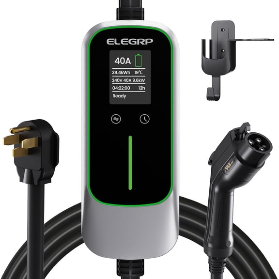 Level 2 EV Charger 40 Amp, Home & Portable Electric Car Charging Station with 25FT J1772 Charger and NEMA 14-50 Plug, 9.6kW for BEVs & PHEVs, ETL Certified PBE & LCR Tech