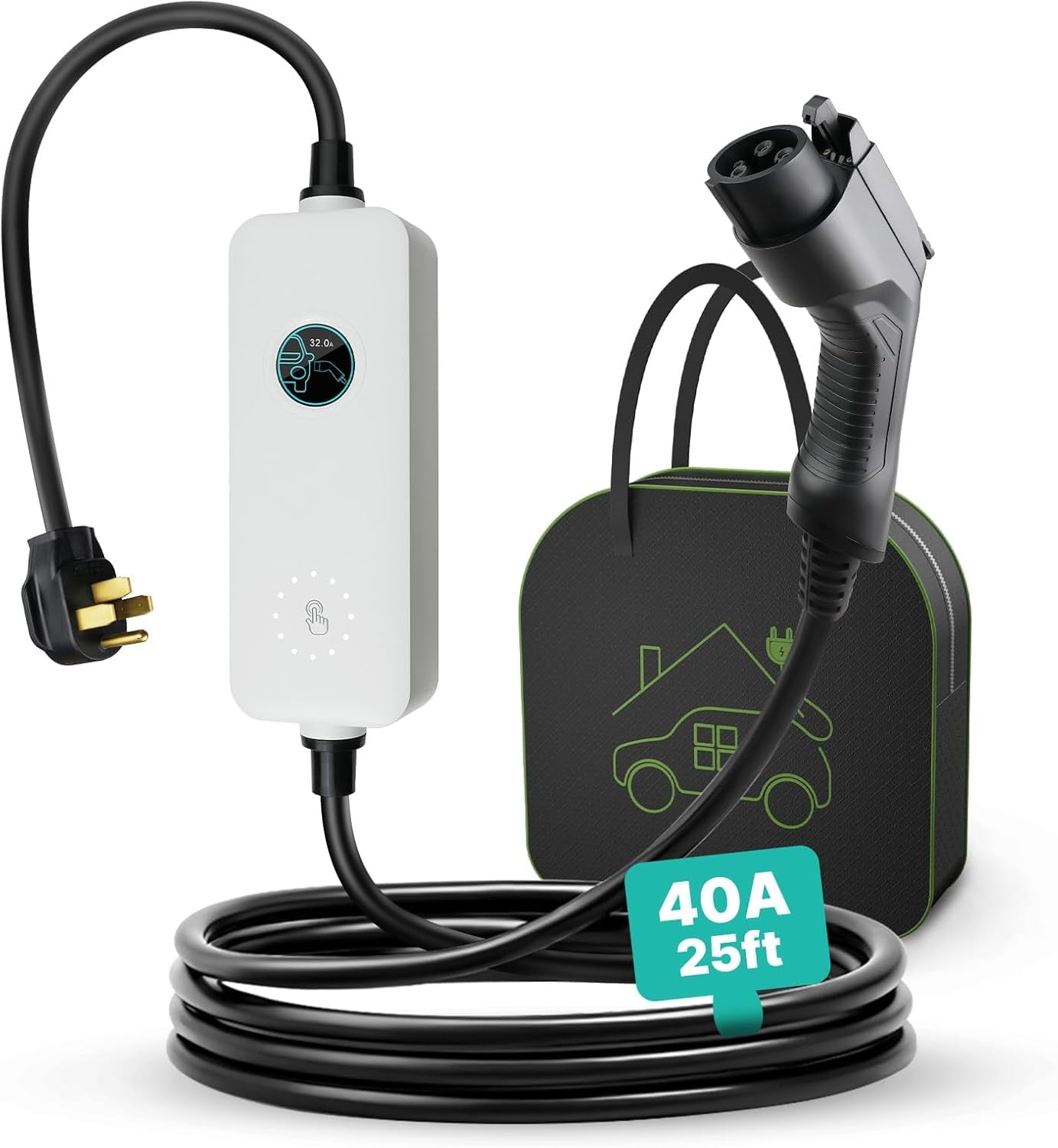 Level 2 EV Charger-ETL Certified, Home Charging Station, 40A 240V Nema 14-50 Plug 25FT, Portable Car Charger for SAE J1772 Cars