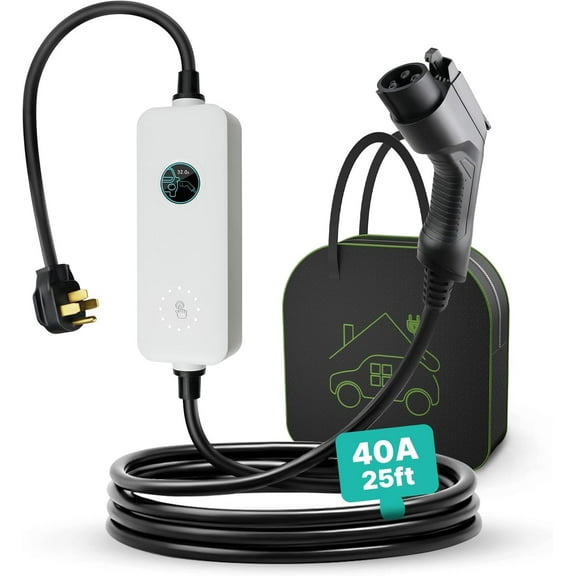 Level 2 EV Charger-ETL Certified, Home Charging Station, 40A 240V Nema 14-50 Plug 25FT, Portable Car Charger for SAE J1772 Cars