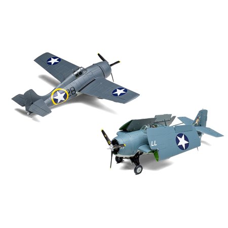 Level 2 Model Kit Grumman F4F-4 Wildcat Fighter Aircraft with 2 Scheme Options 1/72 Plastic Model Kit by Airfix