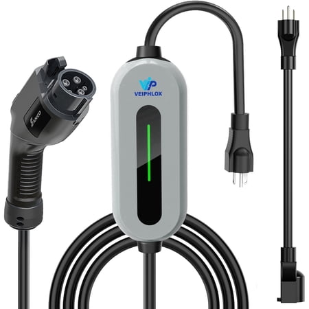 Level 2 EV Charger, Portable Level 2 Charger 240V 16Amp 3.8kW, Slow Charging Station 25ft Cable UL Certified, 110V-240V NEMA 6-20P EVSE W/ J1772 Connector