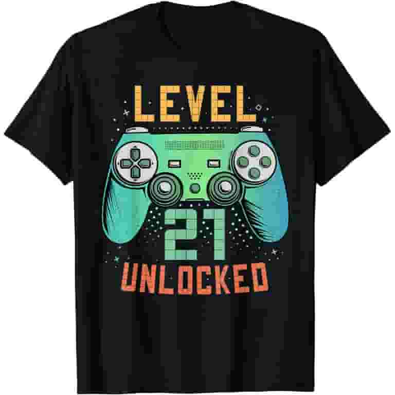 Vintage Retro 21st Birthday Boys Tshirt, Level 21 Complete Vintage Retro 21st Birthday Boys Tshirt, Level 21 Complete