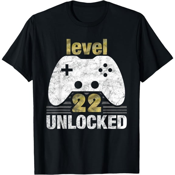 Level 22 Unlocked 22nd Birthday 22 Year Old Gift for Gamers T-Shirt
