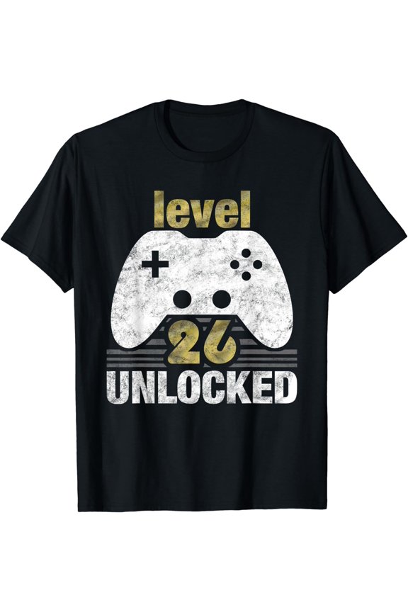 Level 26 Unlocked 26th Birthday 26 Year Old Gift for Gamers T-Shirt