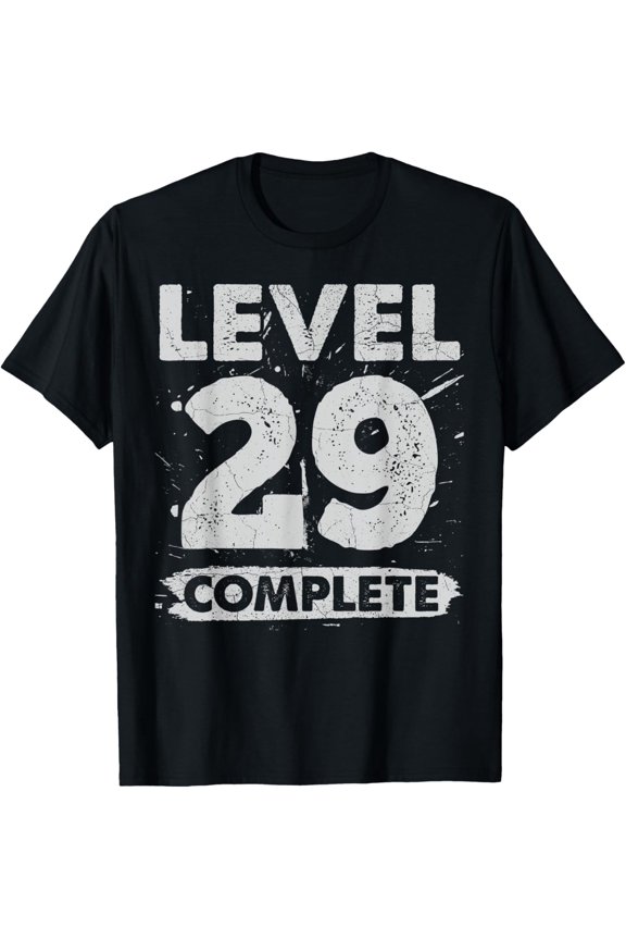 Level 29 Complete 29th wedding anniversary 29 years T-ShirtMen and women, Black T-shirt, size: Extra large S-4XL