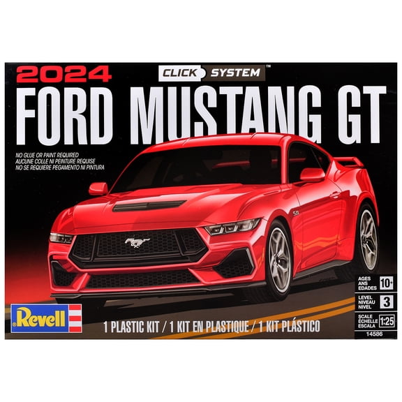 Level 3 Model Kit 2024 Ford Mustang GT 2-in-1 Kit (Level 3 Click System) 1/25 Scale Model by Revell