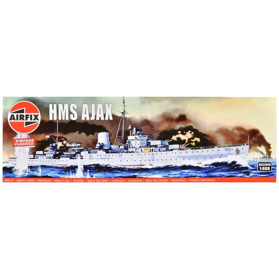 Level 3 Model Kit HMS Ajax Light Cruiser 1/600 Plastic Model Kit by Airfix