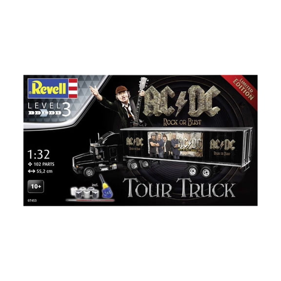 Level 3 Model Kit Kenworth Tour Truck "AC/DC Rock or Bust" 1/32 Scale Model by Revell