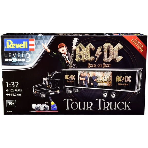 Level 3 Model Kit Kenworth Tour Truck "AC/DC Rock or Bust" 1/32 Scale Model by Revell