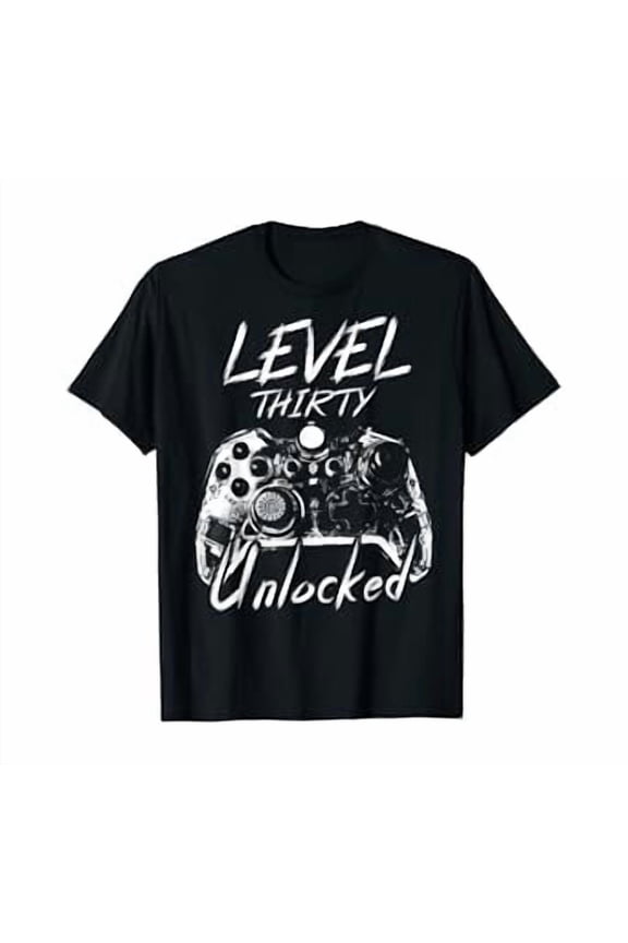 Level 30 Unlocked 30 Years Old Vintage Gamer 30th Birthday T-Shirt