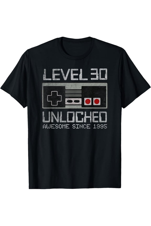 Level 30 Unlocked 30th Birthday 30 Year Old Video Gamer Man T-Shirt, Unisex T-Shirt