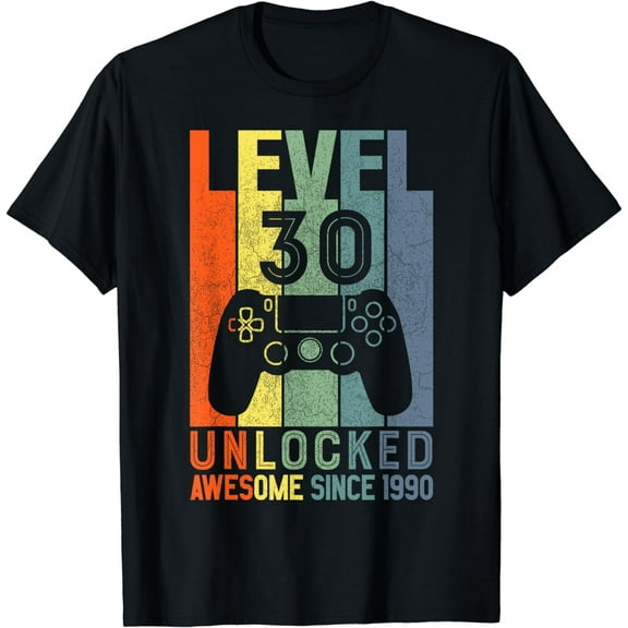 Level 30 Unlocked Awesome Since 1990 30 Birthday Gift T-Shirt