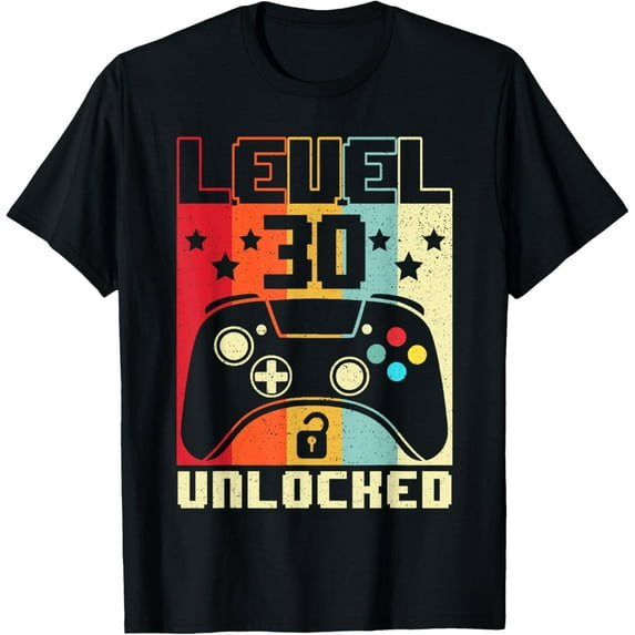 Level 30 Unlocked Shirt Funny Video Gamer 30th Birthday Gift T-Shirt mens t shirt,black,women,funny,misfits,men,journey
