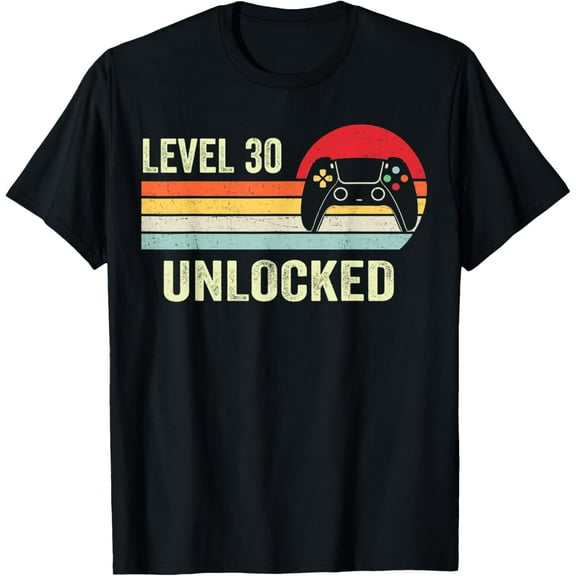 Level 30 Unlocked Shirt Funny Video Gamer 30th Birthday Gift T-Shirt