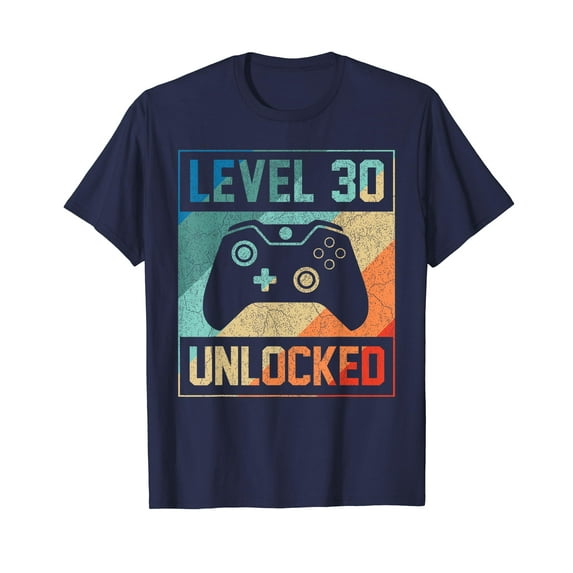 Level 30 Unlocked Shirts Video Gamer 30th Birthday Gifts Tee Unisex T-Shirt Vintage Retro 30 Year Old Gift Men Women