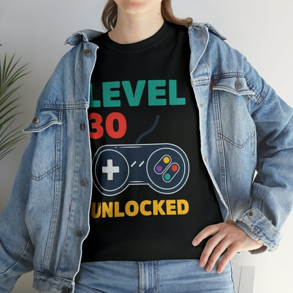 Level 30 Unlocked Video Gamer 30th Birthday Gift T-Shirt