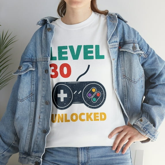Level 30 Unlocked Video Gamer 30th Birthday Gift T-Shirt