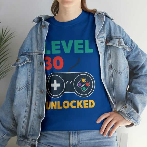 Level 30 Unlocked Video Gamer 30th Birthday Gift T-Shirt