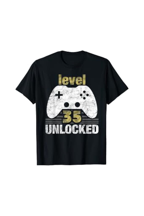 Level 35 Unlocked - 35 Year Old Gift 35Th Birthday Gamer T-Shirt, Unisex T-Shirt