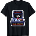 thumbnail image 1 of Level 36 unlocked, retro vintage gamer 36th birthday Arcade T-Shirt men and women can wear, black, white, gifts, 1 of 4