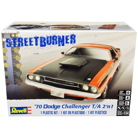 Level 4 Model Kit 1970 Dodge Challenger T/A "Streetburner" 2-in-1 Kit 1/24 Scale Model by Revell