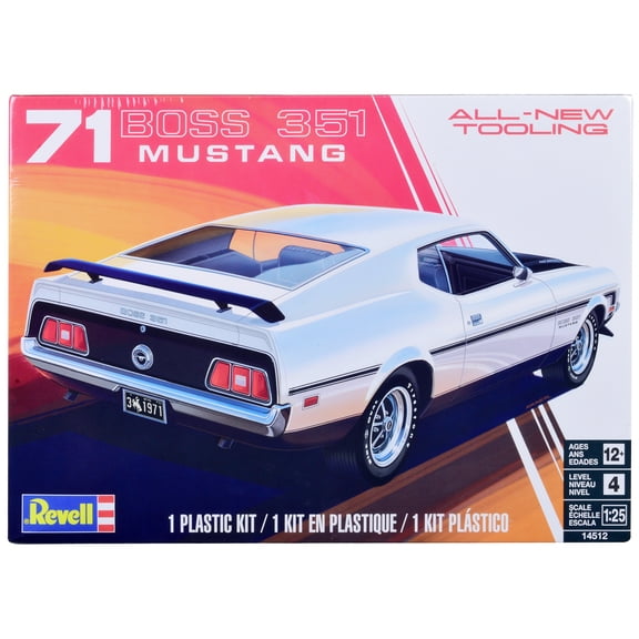 Level 4 Model Kit 1971 Ford Mustang Boss 351 1/25 Scale Model by Revell