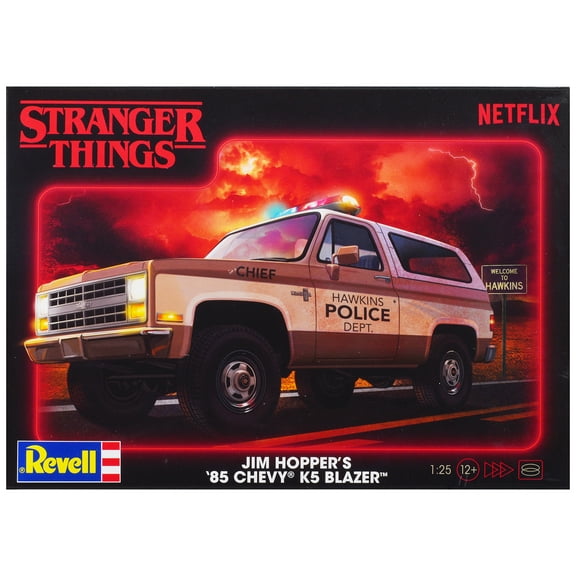 Level 4 Model Kit Jim Hopper's 1985 Chevrolet K5 Blazer "Stranger Things" (2016-Current) TV Series 1/25 Scale Model by Revell