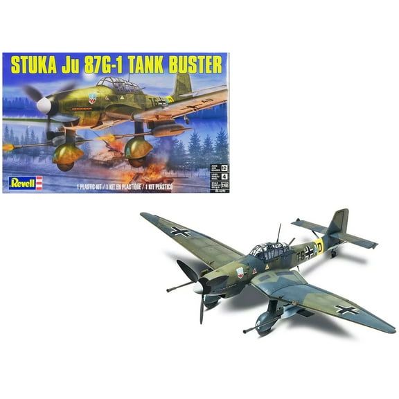 Level 4 Model Kit Junkers STUKA JU 87G-1 Tank Buster Bomber Aircraft 1/48 Scale Model by Revell