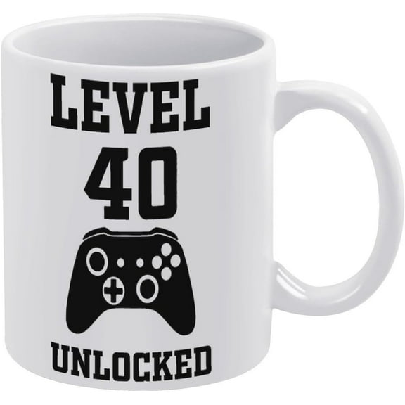 Level 40 Unlocked 40Th Birthday Mug Funny Coffee Mug Ceramic Cup Tea 11 Oz For Women Men Novelty Birthday Gift