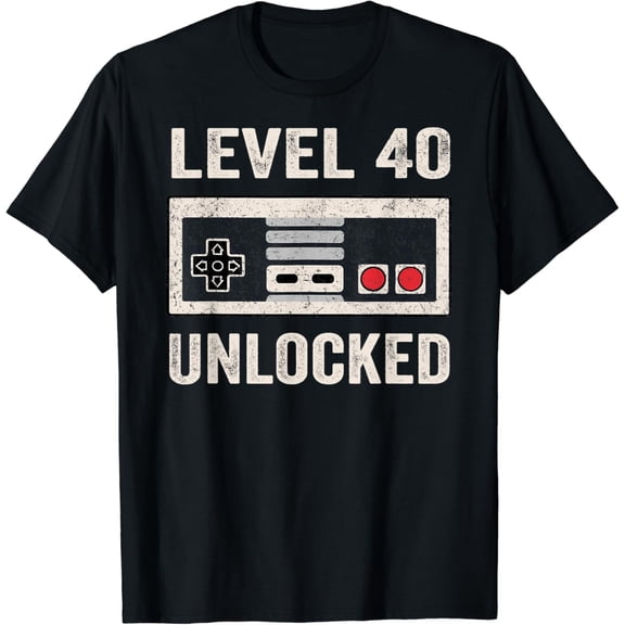 Level 40 Unlocked Shirt Video Gamer 40Th Birthday Gift Tea T-Shirt Unisex S-5XL Hot Trending Shirt, Vintage Birthday Gift