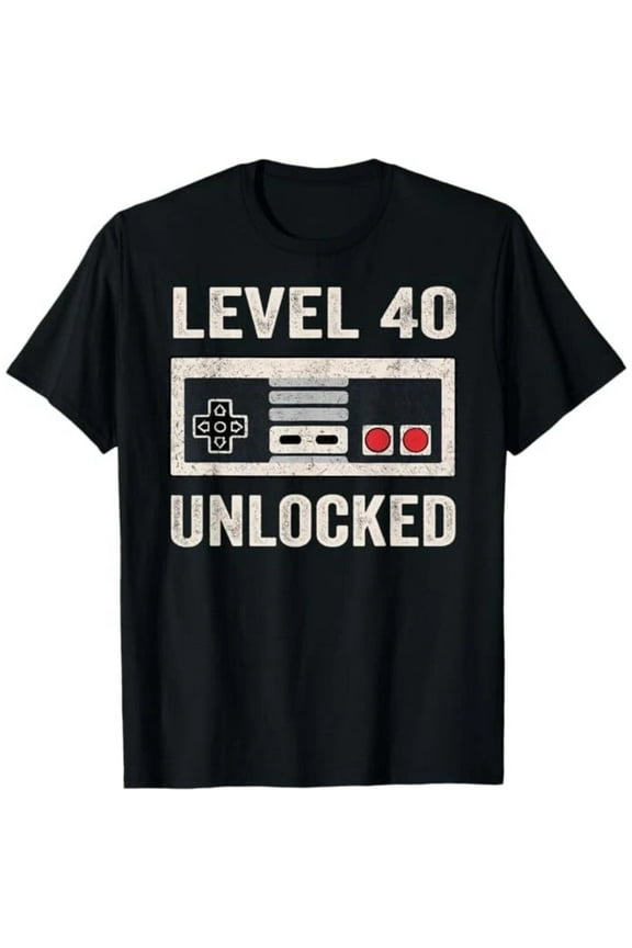 Level 40 Unlocked Video Gamer 40th Birthday Gift T-Shirt