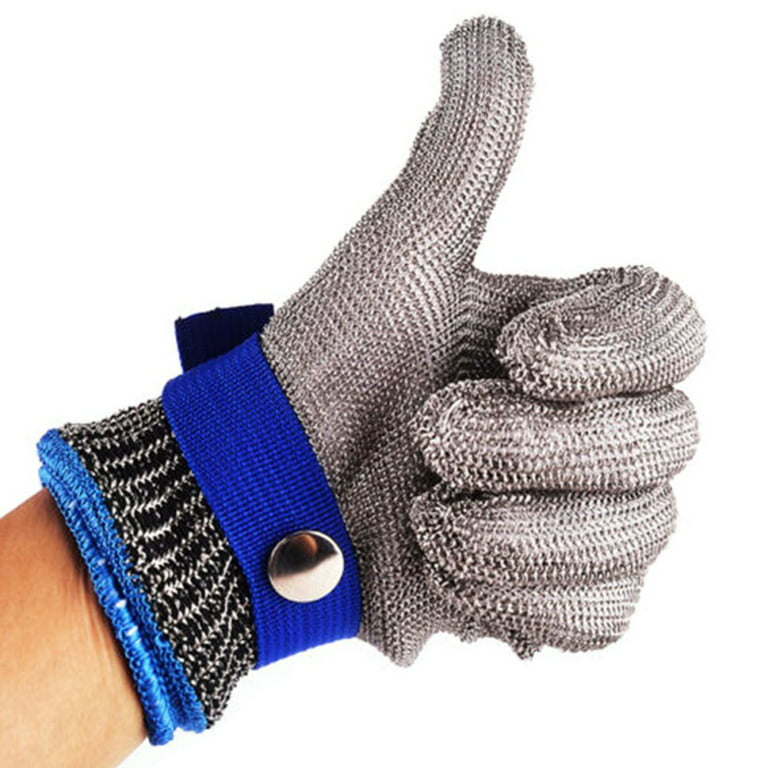Level 5 Anti-cut Glove 316 Stainless Steel Mesh Cut Resistant Chain Mail Gloves Kitchen Butcher Working Safety Glove - As Seen On TV 1pcs, Men's, Size