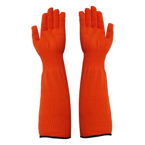Level 5 Cut Resistant Pet Grooming Gloves,Anti-Bite Anti-Scratch Arm Sleeves Protective Work Gloves for Pet Owners Groomers Gardening Industrial Work,Extended Coverage Flexible Comfortable,Orange