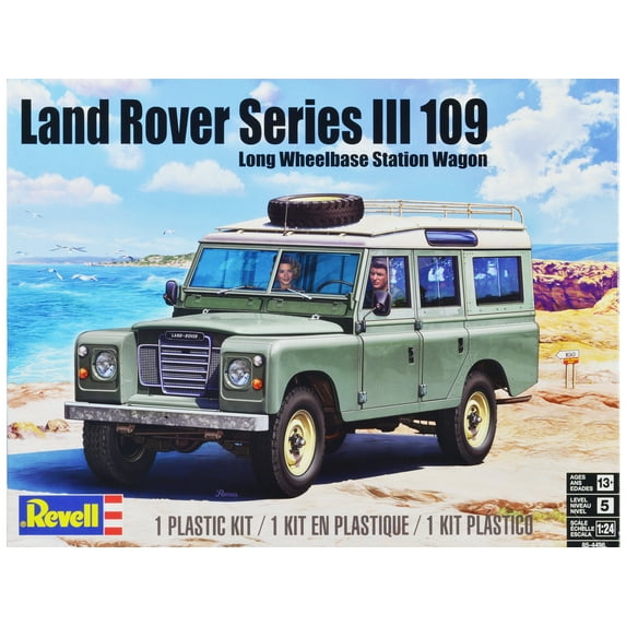 Level 5 Model Kit Land Rover Series III 109 Long Wheelbase Station Wagon 1/24 Scale Model by Revell