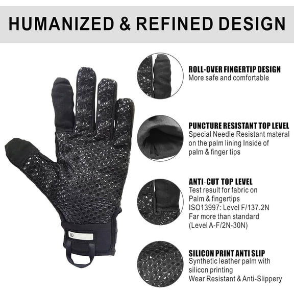 Level 5 Needlestick Resistant, Professional Needle Puncture Resistant, ANSI A9 Anti-Cut/Slash, Touchscreen Gloves