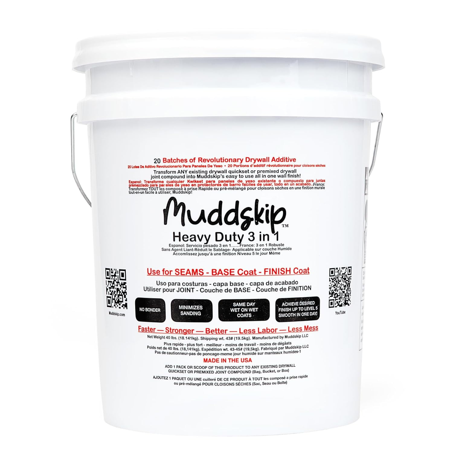 Level 5 Smooth 3 in 1 Drywall Additive for Seams, Base & Finish Coats