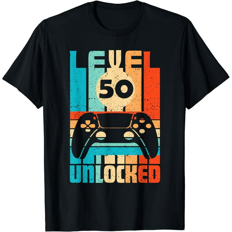 Level 50 Unlocked Funny T Shirt Video Gamer 50th Birthday Level 50 Unlocked Funny T Shirt Video Gamer 50th Birthday