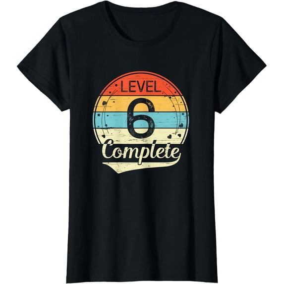 Level 6 Complete Retro 6th Wedding Anniversary T-Shirt