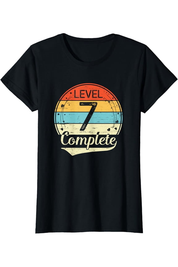Level 7 Complete Retro 7th Wedding Anniversary T-Shirt